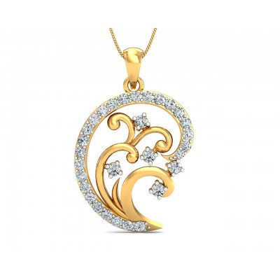 Nawra Diamond Pendant in Gold